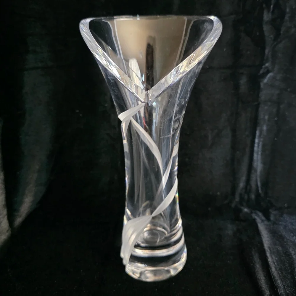 Mikasa Emotion Crystal Picture Frame & Calla Lily Swirl Trumpet Vase NWOT